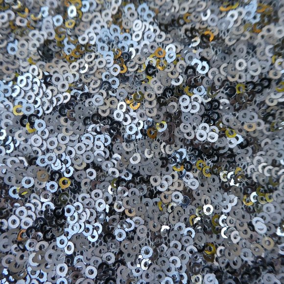 Heavy Silver Sequin Ruched  Evening Gown Betsy & Adam Elegant Trumpet Skirt USA - Picture 2 of 11